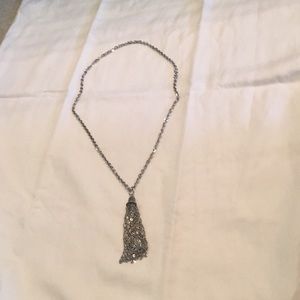 Silver tassel necklace